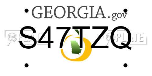 S47TZQ Georgia License Plate