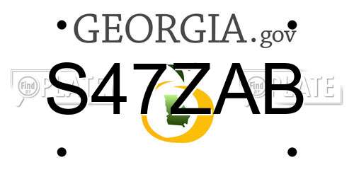 S47ZAB Georgia License Plate