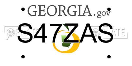 S47ZAS Georgia License Plate