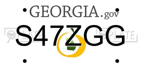 S47ZGG Georgia License Plate