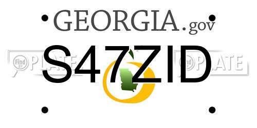 S47ZID Georgia License Plate