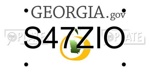 S47ZIO Georgia License Plate