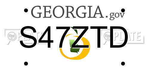 S47ZTD Georgia License Plate