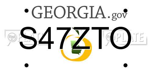S47ZTO Georgia License Plate