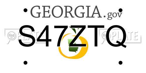 S47ZTQ Georgia License Plate