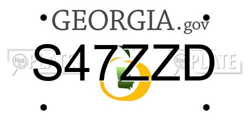S47ZZD Georgia License Plate