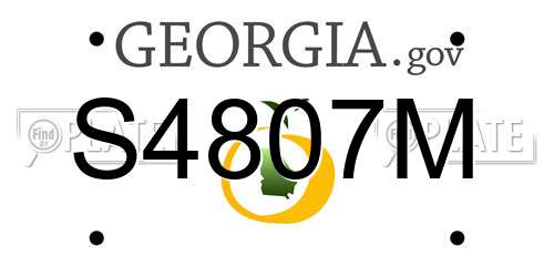 S4807M Georgia License Plate