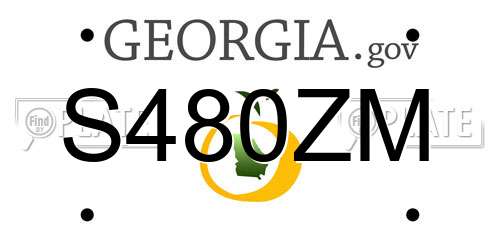 S480ZM Georgia License Plate