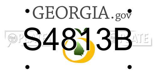 S4813B Georgia License Plate