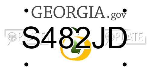 S482JD Georgia License Plate