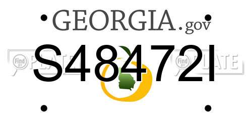 S48472I Georgia License Plate