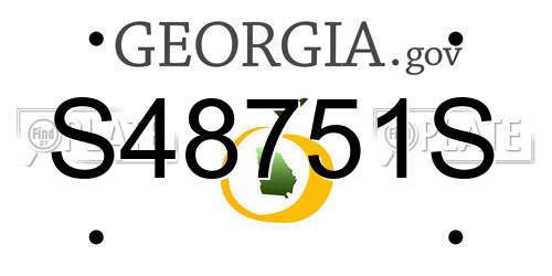 S48751S Georgia License Plate