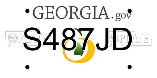 S487JD Georgia License Plate