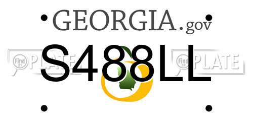 S488LL Georgia License Plate
