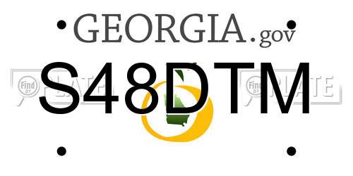 S48DTM Georgia License Plate