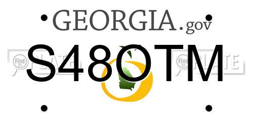 S48OTM Georgia License Plate
