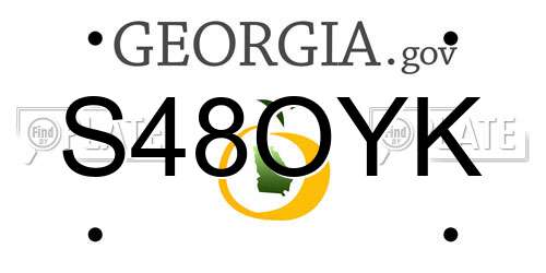 S48OYK Georgia License Plate