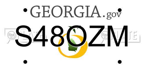 S48OZM Georgia License Plate