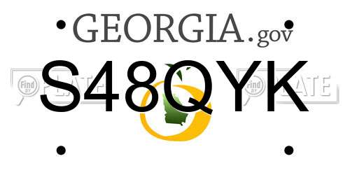 S48QYK Georgia License Plate
