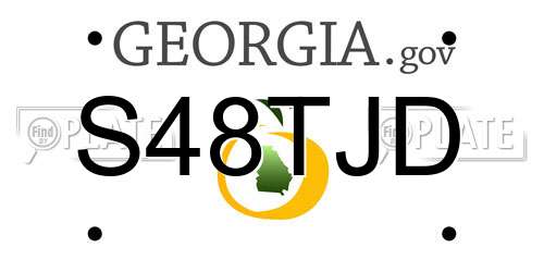 S48TJD Georgia License Plate