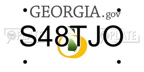 S48TJO Georgia License Plate