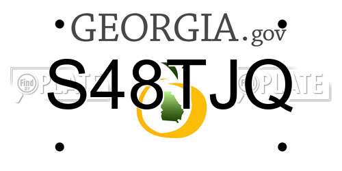 S48TJQ Georgia License Plate