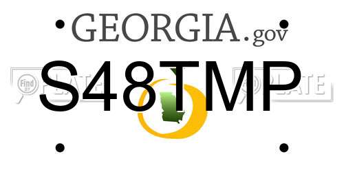 S48TMP Georgia License Plate