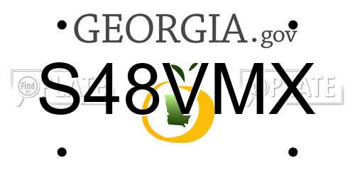 S48VMX Georgia License Plate