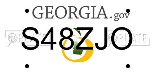 S48ZJO Georgia License Plate