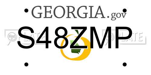 S48ZMP Georgia License Plate