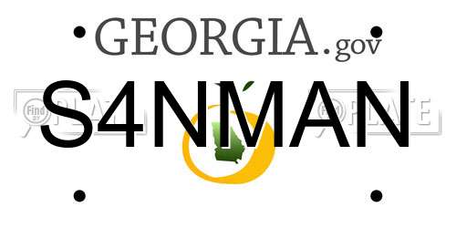 S4NMAN Georgia License Plate