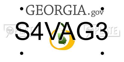 S4VAG3 Georgia License Plate