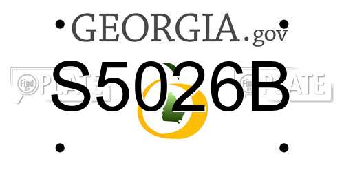 S5026B Georgia License Plate