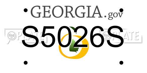 S5026S Georgia License Plate