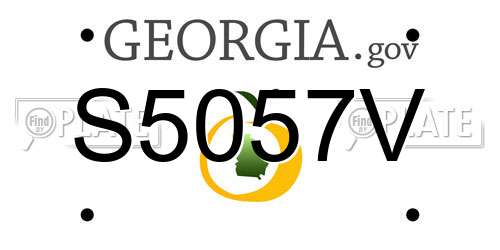 S5057V Georgia License Plate