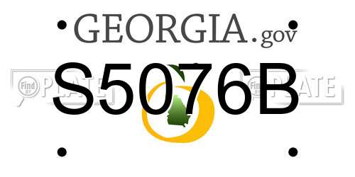S5076B Georgia License Plate
