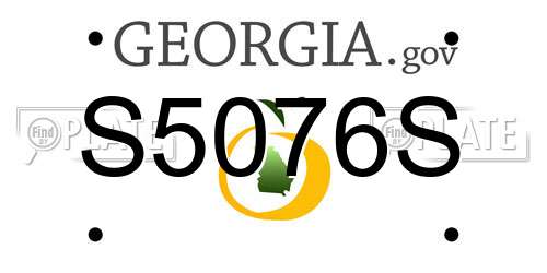 S5076S Georgia License Plate
