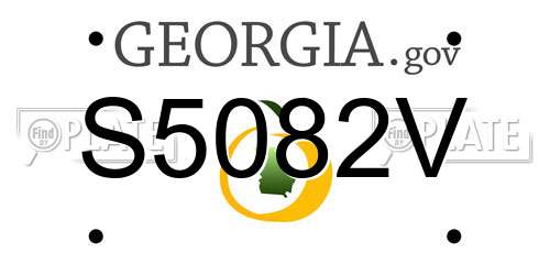 S5082V Georgia License Plate