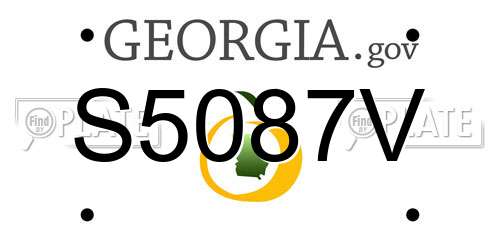 S5087V Georgia License Plate