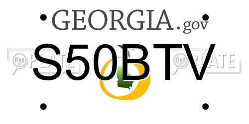 S50BTV Georgia License Plate
