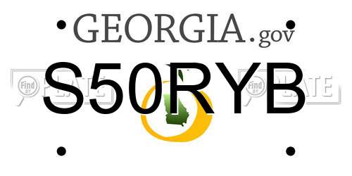 S50RYB Georgia License Plate