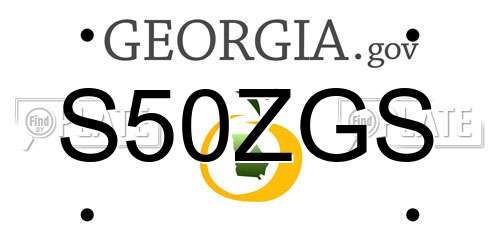 S50ZGS Georgia License Plate