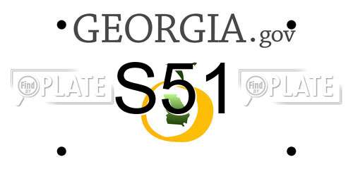 S51 Georgia License Plate