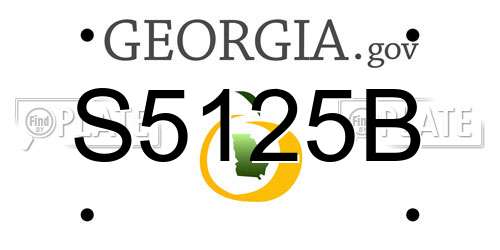 S5125B Georgia License Plate