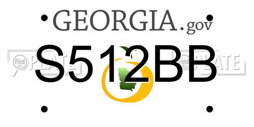 S512BB Georgia License Plate