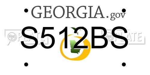 S512BS Georgia License Plate