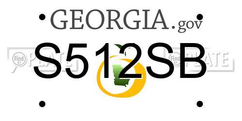 S512SB Georgia License Plate