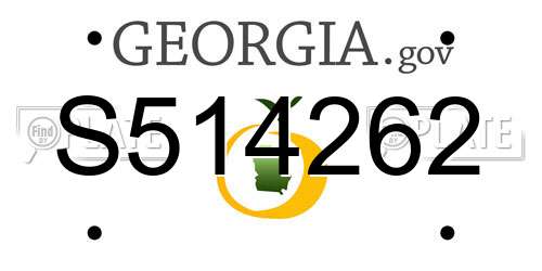 S514262 Georgia License Plate