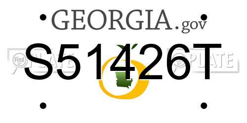 S51426T Georgia License Plate