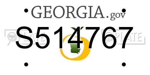 S514767 Georgia License Plate